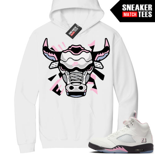Jordan 5 Soft Pink Sneaker Match Hoodie White Retro Bull