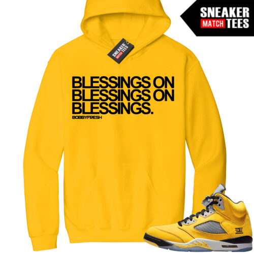 Jordan 5 Tokyo Sneaker Match Hoodie Yellow Blessings On Blessings