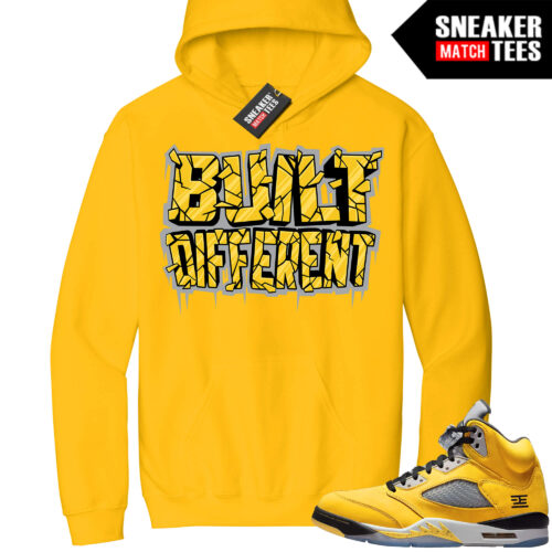 Jordan 5 Tokyo Sneaker Match Hoodie Yellow Built Different etsy