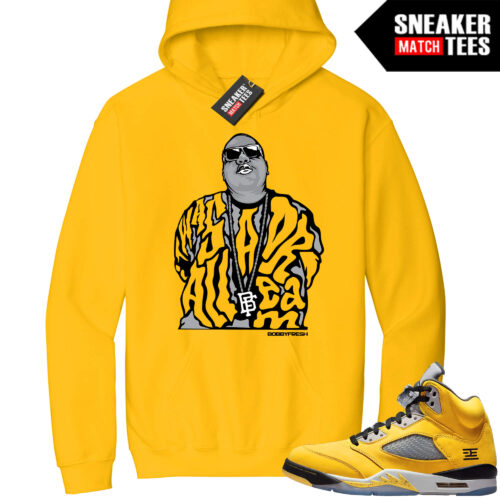 Jordan 5 Tokyo Sneaker Match Hoodie Yellow It Was All A Dream