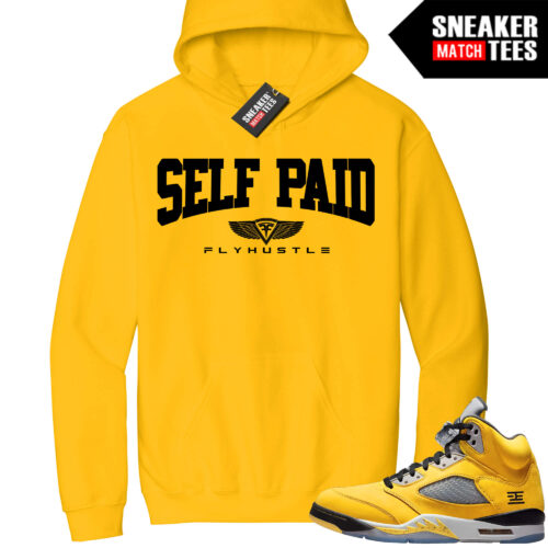 Jordan 5 Tokyo Sneaker Match Hoodie Yellow Self Paid