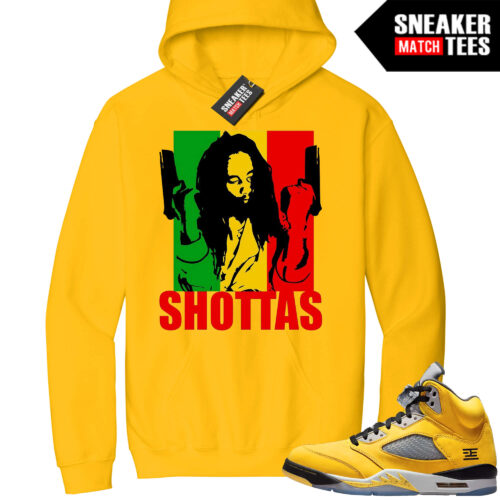 Jordan 5 Tokyo Sneaker Match Hoodie Yellow Shottas