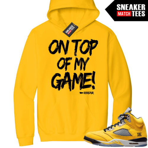 Jordan 5 Tokyo Sneaker Match Hoodie Yellow Top of My Game