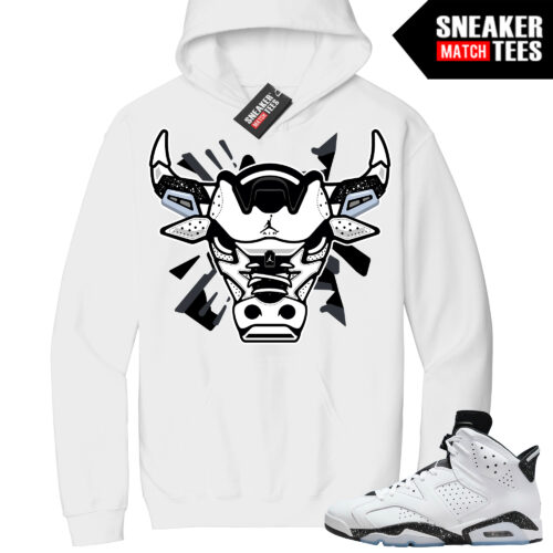 Jordan 6 Oreo Sneaker Match Hoodie White Retro Bull