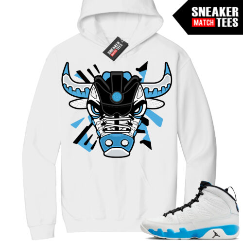 Jordan 9 Powder Blue Sneaker Match Hoodie White Retro Bull