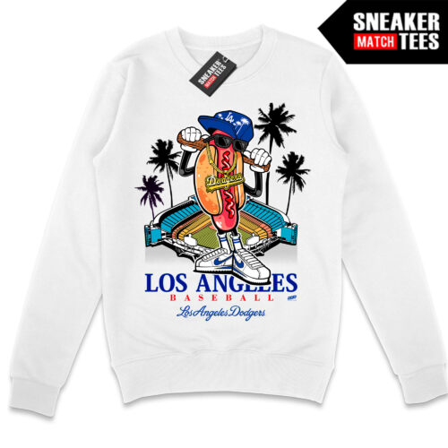 LA Ballpark Dog White Crewneck Sweatshirt