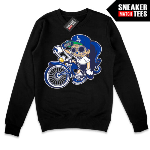 LA Lowrider Bike Toon Black Crewneck Sweatshirt
