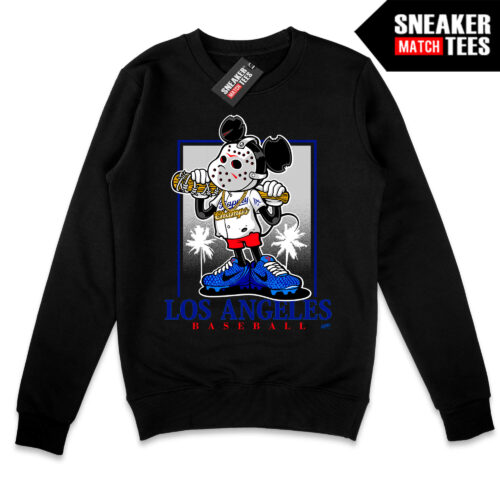 LA Mickey Jason Mask Black Crewneck Sweatshirt