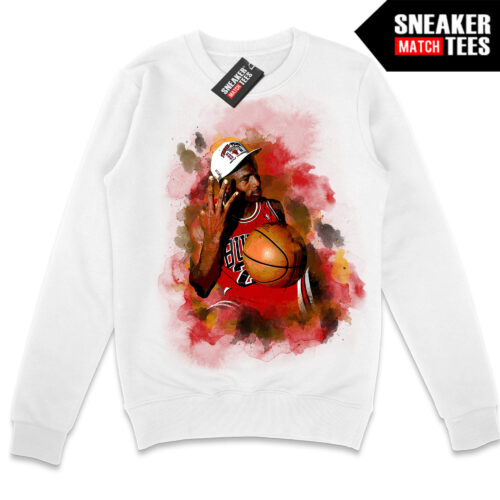 MJ 3 Peat Paint Splash White Crewneck Sweatshirt