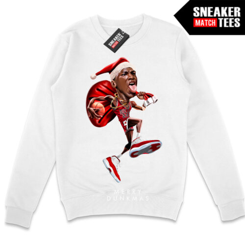 MJ Christmas White Crewneck Sweatshirt