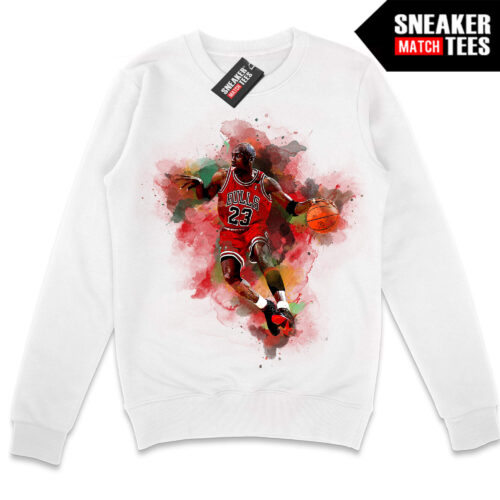 MJ Finesse Paint Splash White Crewneck Sweatshirt
