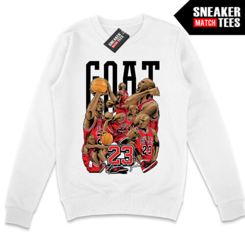 MJ GOAT White Crewneck Sweatshirt