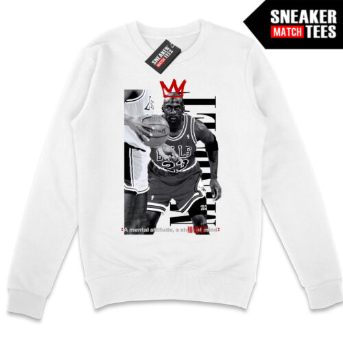 MJ Mindset Locked in White Crewneck Sweatshirt