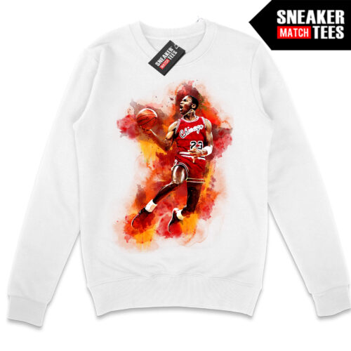 MJ Paint Splash White Crewneck Sweatshirt