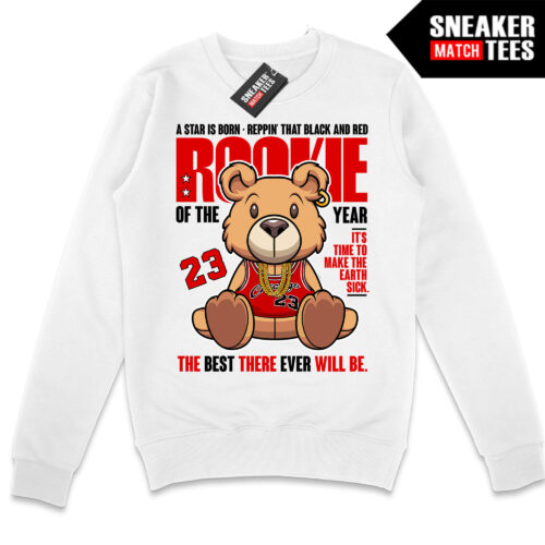 MJ Rookie Bear White Crewneck Sweatshirt