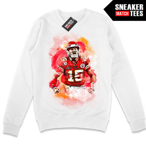 Mahomes Paint Splash White Crewneck Sweatshirt