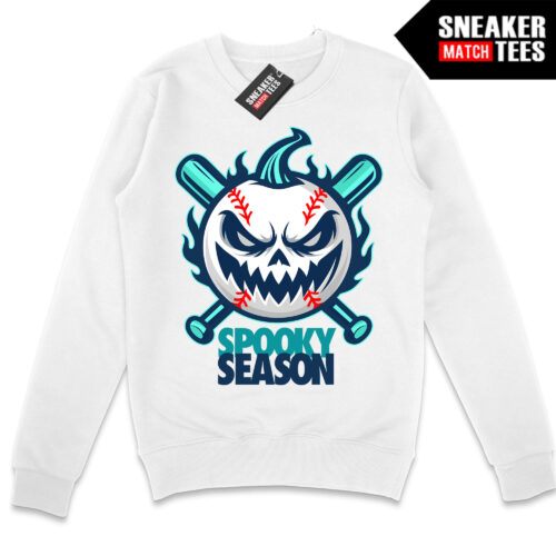 Seattle Spooky Season White Crewneck Sweatshirt