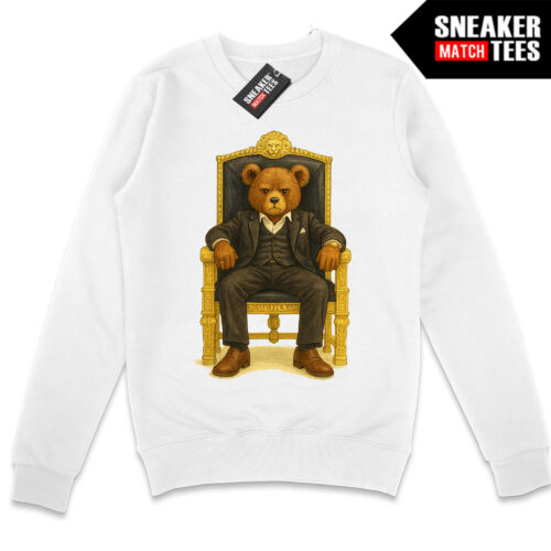 Tony Montana Bear White Crewneck Sweatshirt