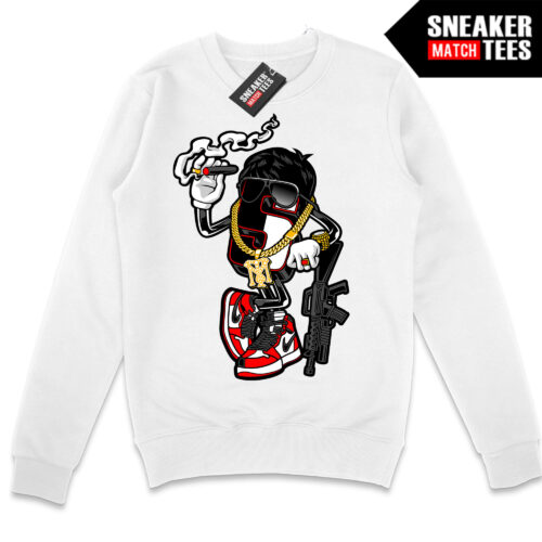 Tony Montana Toon White Crewneck Sweatshirt