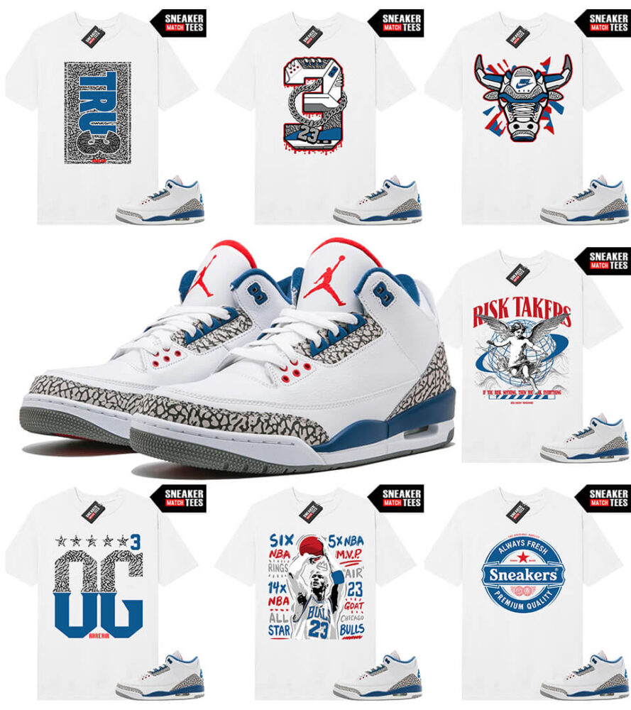True Blue 3 Jordan Sneaker Match Tees
