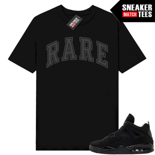 Black Cat 4s Jordan Match Tees Black Shirt RARE Arch Logo