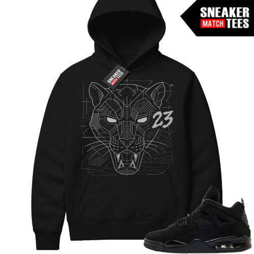 Black Cat 4s Sneaker Match Hoodie Black Black Cat Blueprint
