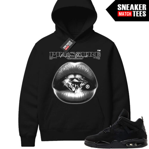 Black Cat 4s Sneaker Match Hoodie Black Pressure Makes Diamonds