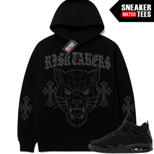 Black Cat 4s Sneaker Match Hoodie Black Ristakers Black Cat