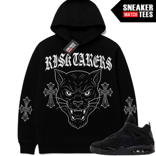 Black Cat 4s Sneaker Match Hoodie Black Ristakers Black Cat V2