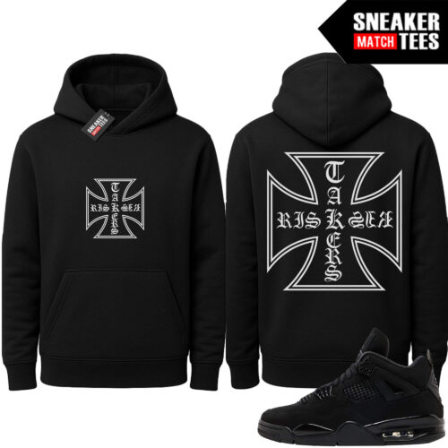 Black Cat 4s Sneaker Match Hoodie Black Ristakers Iron Cross