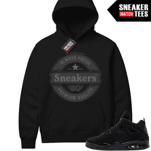 Black Cat 4s Sneaker Match Hoodie Black SNEAKERS Always Fresh