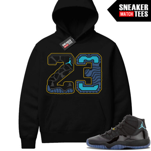 Gamma Blue 11 Sneaker Match Black Hoodie 23 Sole