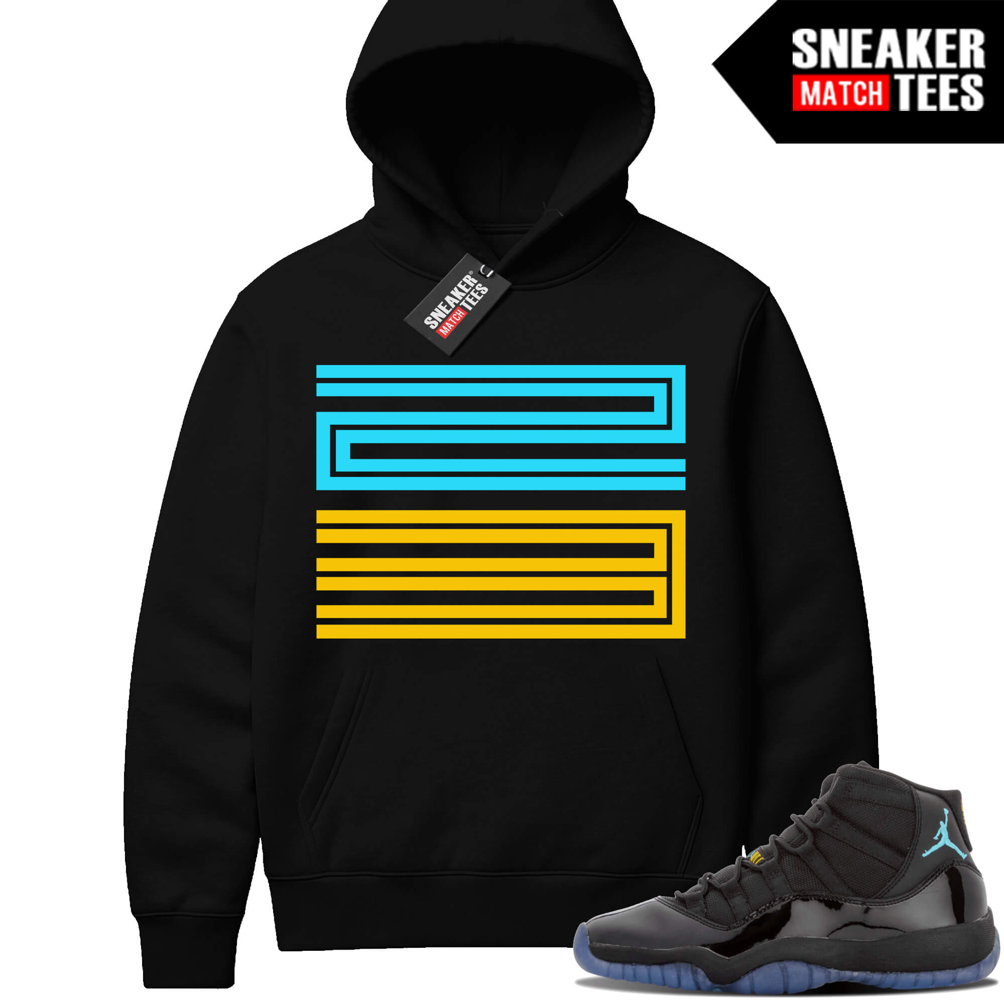 Gamma Blue 11 Sneaker Match Black Hoodie 23