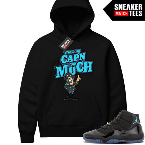 Gamma Blue 11 Sneaker Match Black Hoodie CAPN too Much