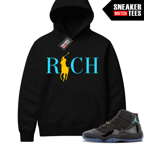 Gamma Blue 11 Sneaker Match Black Hoodie Country Club Rich