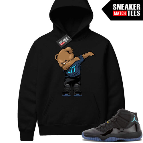 Gamma Blue 11 Sneaker Match Black Hoodie Dabbin Bear