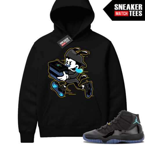 Gamma Blue 11 Sneaker Match Black Hoodie Double Up