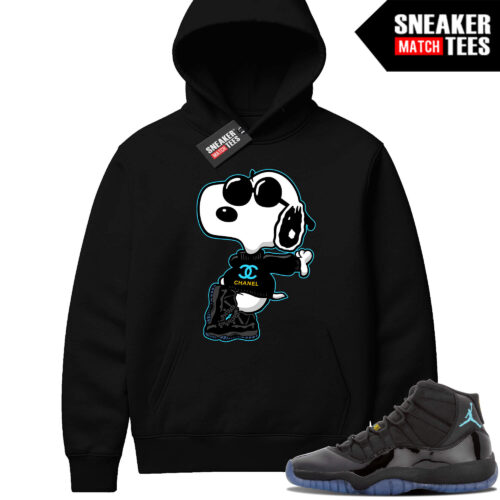 Gamma Blue 11 Sneaker Match Black Hoodie Fly Snoopy
