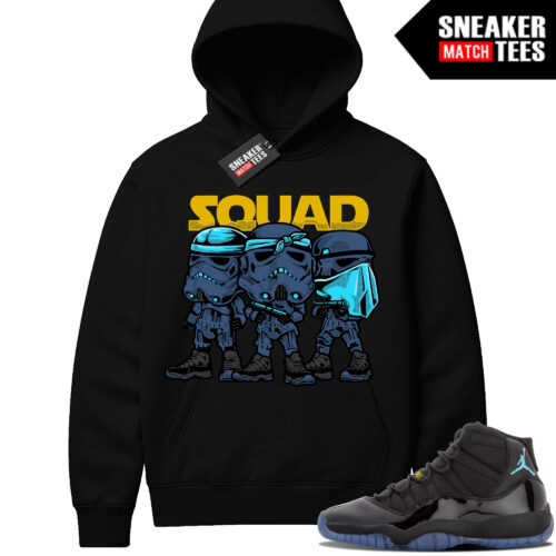 Gamma Blue 11 Sneaker Match Black Hoodie Gamma Squad