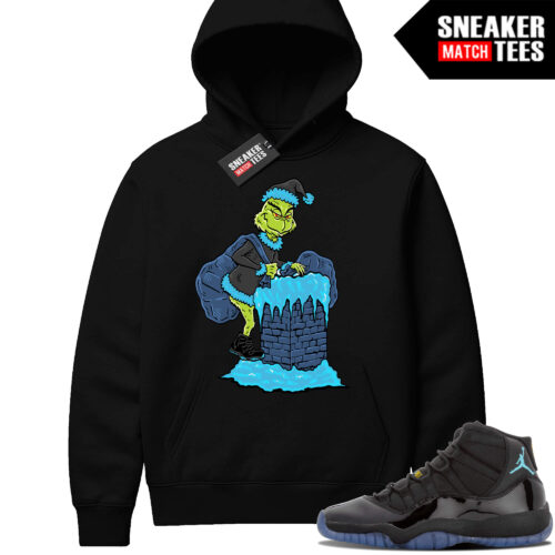 Gamma Blue 11 Sneaker Match Black Hoodie Grinch Kicksmas