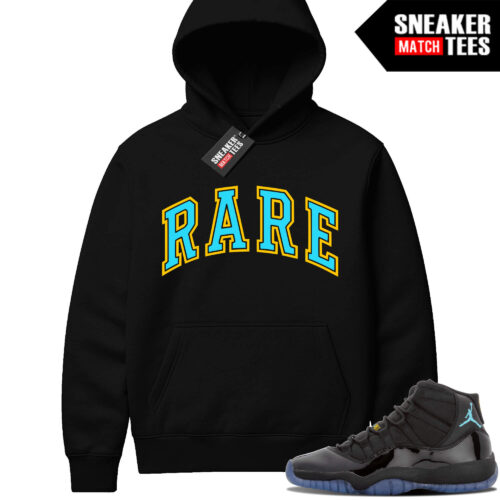 Gamma Blue 11 Sneaker Match Black Hoodie Rare Arch Logo