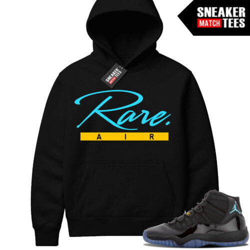 Gamma Blue 11 Sneaker Match Black Hoodie Rare Script