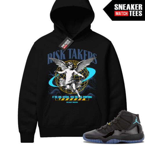 Gamma Blue 11 Sneaker Match Black Hoodie Risk Takers