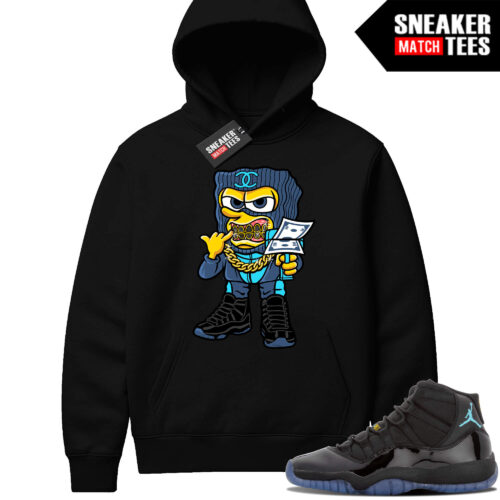 Gamma Blue 11 Sneaker Match Black Hoodie Savage Bob