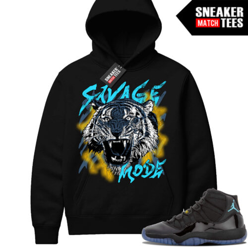 Gamma Blue 11 Sneaker Match Black Hoodie Savage Mode