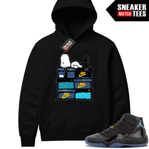 Gamma Blue 11 Sneaker Match Black Hoodie Sneakerhead Snoopy