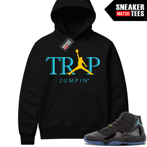 Gamma Blue 11 Sneaker Match Black Hoodie Trap Jumpin