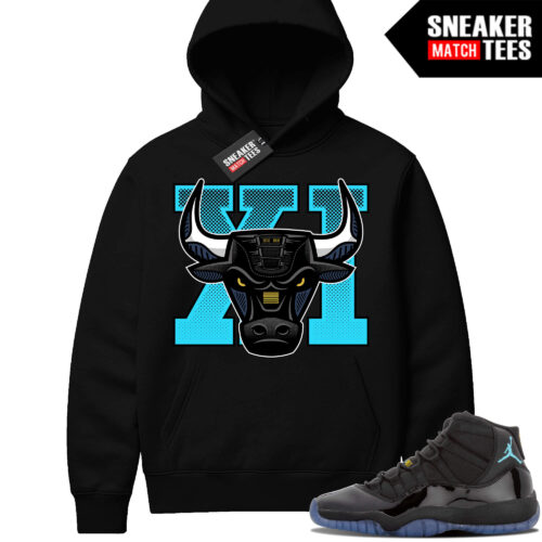 Gamma Blue 11 Sneaker Match Black Hoodie XI Bull