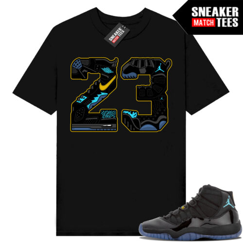 Gamma Blue 11s Sneaker Match Tees Black 23 Mashup