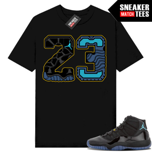 Gamma Blue 11s Sneaker Match Tees Black 23 Sole